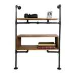 Loft bookcase made of wood and metal DENAR
