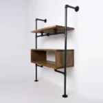 Loft bookcase made of wood and metal DENAR