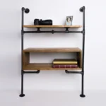 Loft bookcase made of wood and metal DENAR