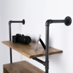 Loft bookcase made of wood and metal DENAR