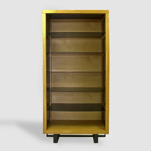 Oak showcase bookcase for living room solid wood MOCCA