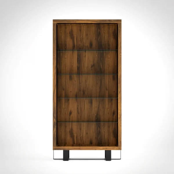 Oak showcase bookcase for living room solid wood MOCCA