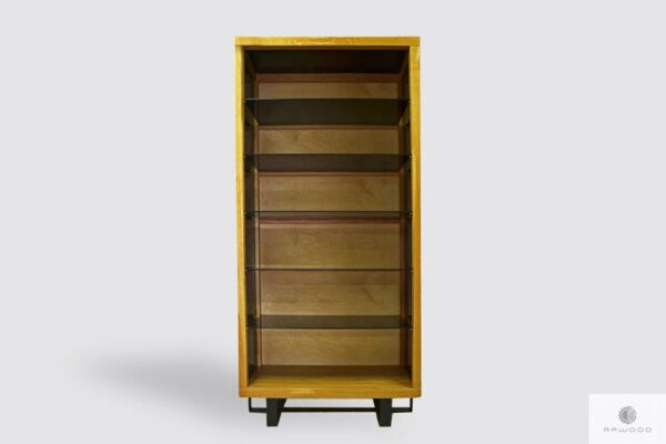 Rustic glass cabinet bookcase to living room office MOCCA