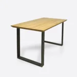 Dębowy stół z metalowymi nogami BRITA - stal naturalna