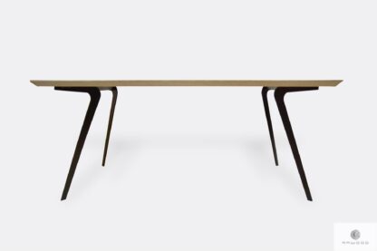 Oak table on metal legs to dining room VITA