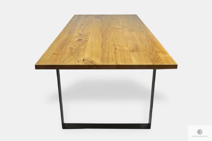 Oak table in industrial style in black metal legs to living room WESTA