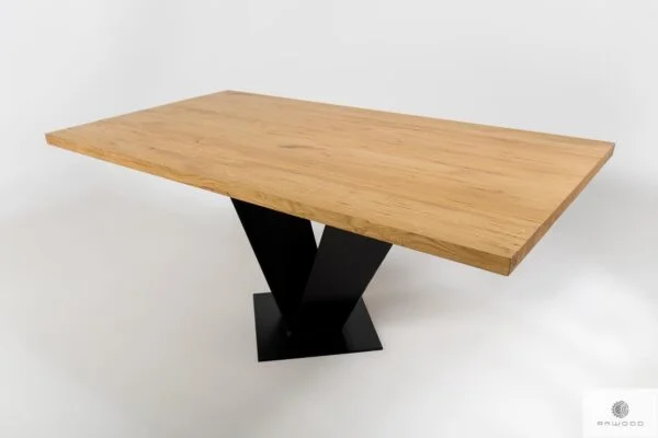 Oak table with black metal leg to dining room TOSCA