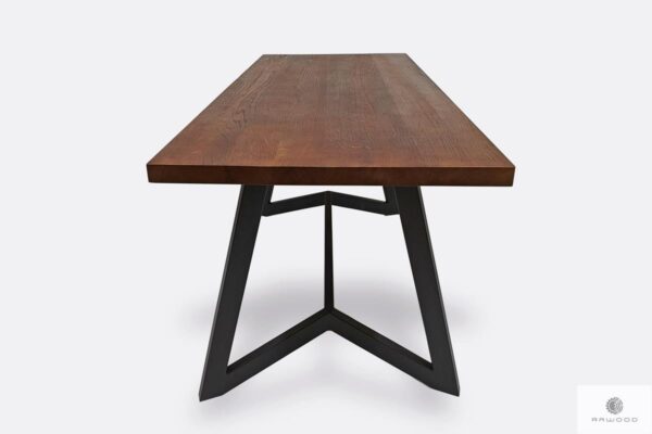 Industrial table of solid wood and steel GERES