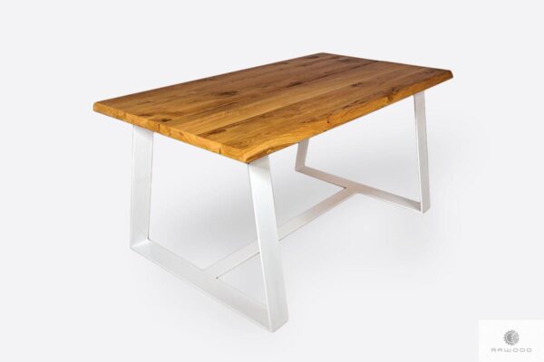 Table with oak tabletop on metal legs MERGE