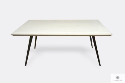 Table of bleached oak tabletop on metal legs to dining room VITA