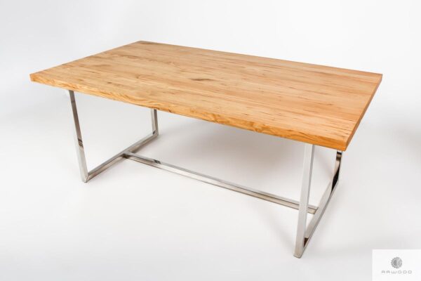 Oak conference table of solid wood on metal legs PASAT