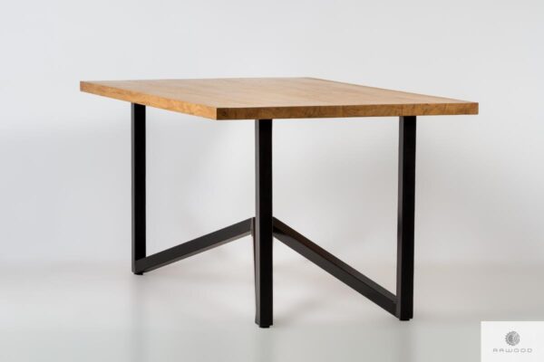 Table with oak tabletop on metal legs to dining room INDRA