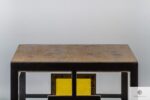 Table with oak table top on metal legs HEROX