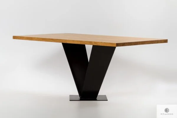 Table of natural oak wood and black steel TOSCA
