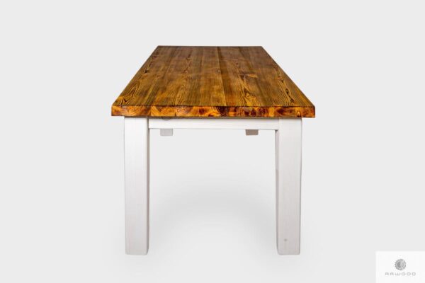 Wooden table of burnt and bleached wood to dining room BURN