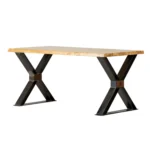 Industrial oak table X legs for dining room BREGON