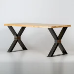 Industrial oak table X legs for dining room BREGON
