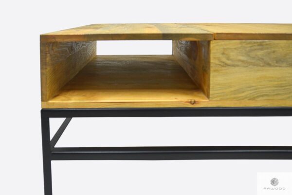 Coffee table of solid wood and steel for room ASTOR