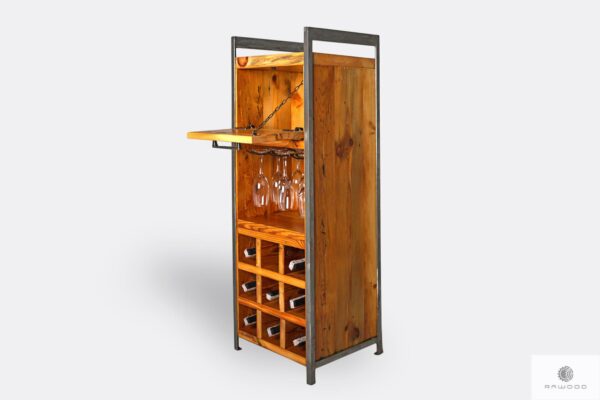 Bar cabinet with glass racks and bottle shelves