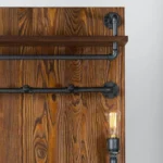 Drewniany wieszak ścienny z półką wieszak loftowy DENAR