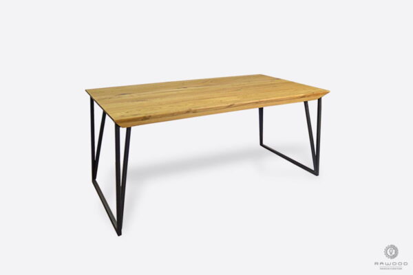 Oak table on metal legs to dining room ARES