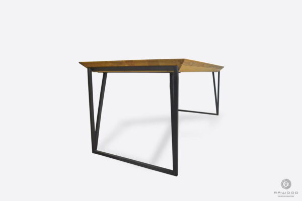 Modern industrial table with oak table top to dining room ARES