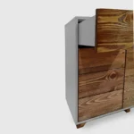 Modern wooden chest of drawers fronts made of old wood BERGEN