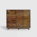 Modern wooden chest of drawers fronts made of old wood BERGEN