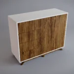 Modern wooden chest of drawers fronts made of old wood BERGEN