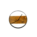 Zegar ścienny z drewna i metalu