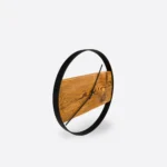 Zegar ścienny z drewna i metalu