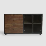 Wooden chest of drawers for living room with drawers solid wood BERGEN