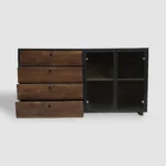 Wooden chest of drawers for living room with drawers solid wood BERGEN