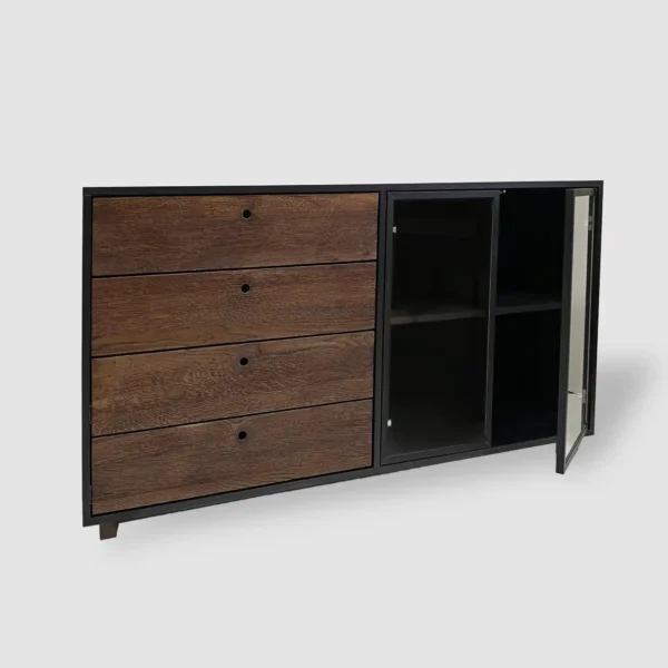 Wooden chest of drawers for living room with drawers solid wood BERGEN