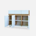 Nowoczesna komoda biała z drewna litego do salonu DORIS (2)