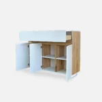 White chest of drawers with solid wood to living room DORIS - Image 9