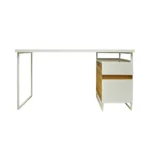 White desk with container on metal legs DORIS