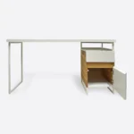 White desk with container on metal legs DORIS