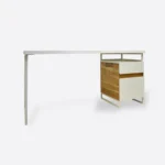 White desk with container on metal legs DORIS