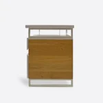 White desk with container on metal legs DORIS