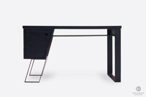 Black oak desk on metal legs for size to office BORA