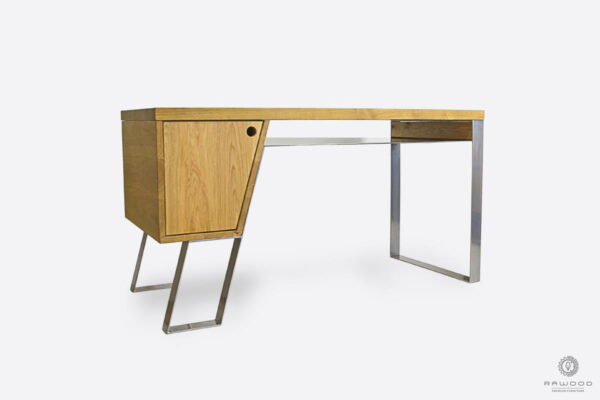 Oak desk on metal legs for order to office BORA