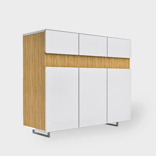 Modern white chest of drawers made of solid wood DORIS