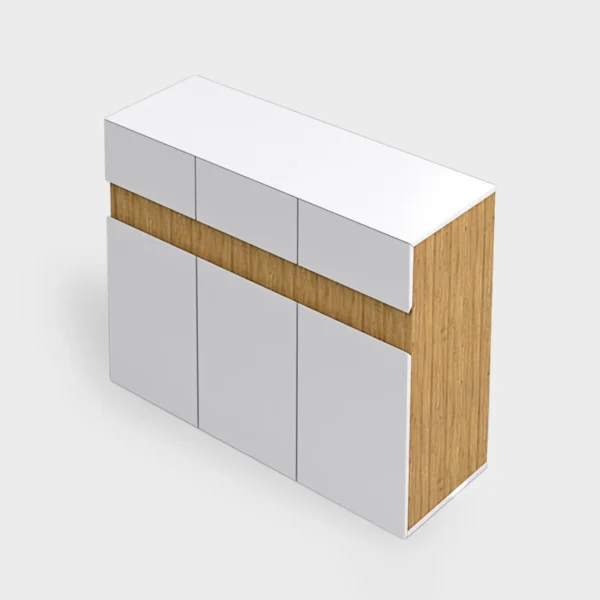 Modern white chest of drawers made of solid wood DORIS