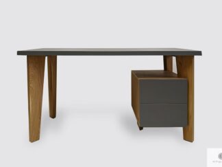 Design desk with wooden legs and cabinet to office GRAND