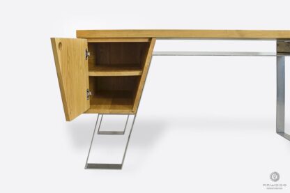 Design desk of solid oak wood and metal to office BORA