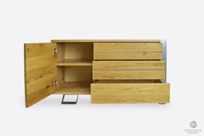 TV cabinet of oak wood on metal legs for order BORA