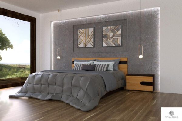 Nightstands and beds of solid oak wood to bedroom LAGOS