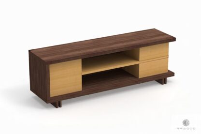 TV console of wood and laminated board to living room NESTON