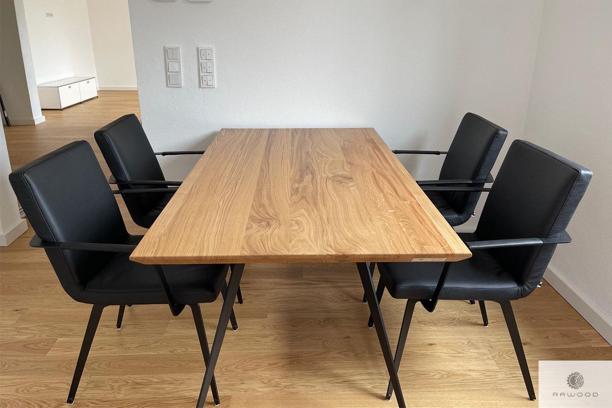 Modern oak table on metal legs to living room VITA